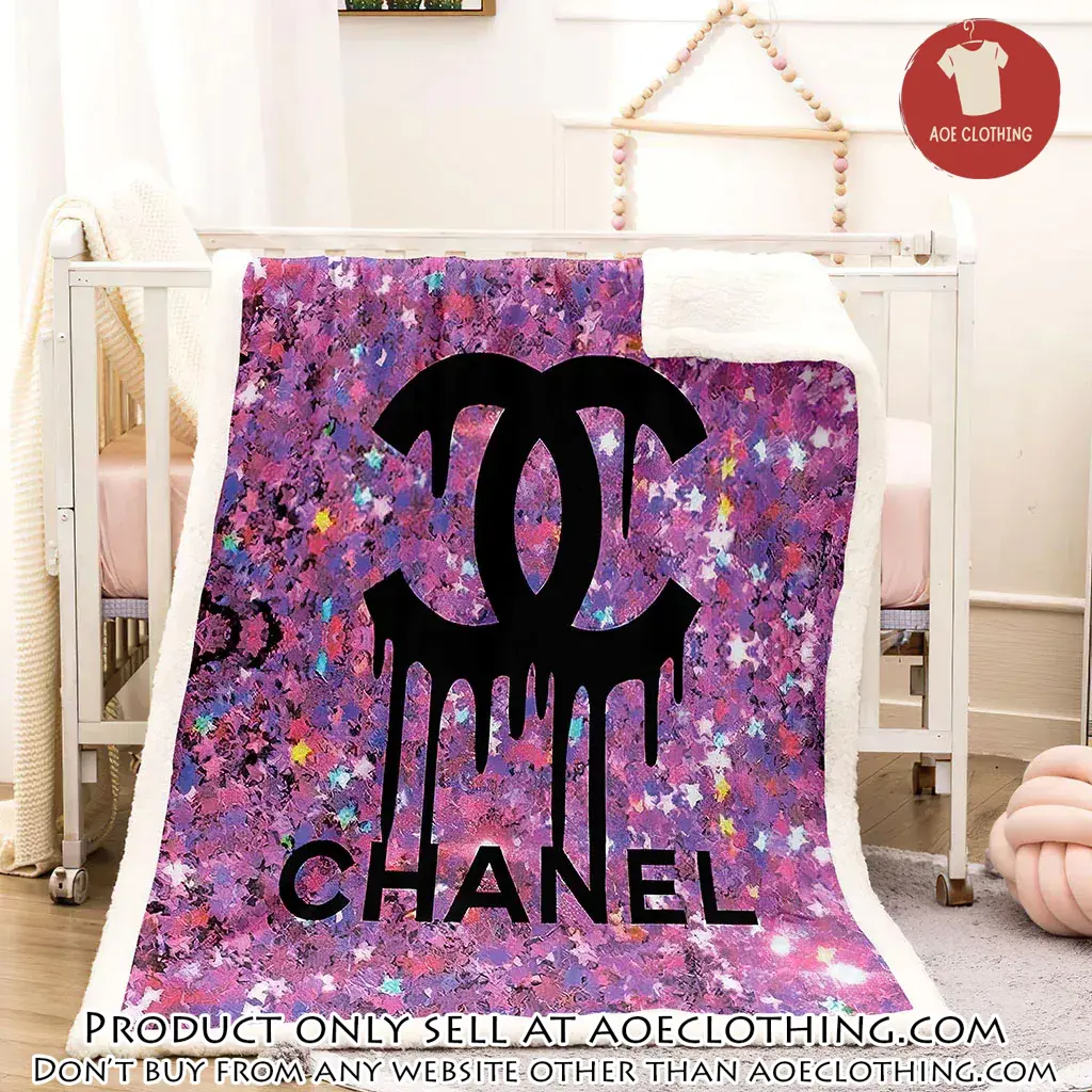 Chanel rainbow luxury brand premium blanket fleece home decor aoe0837837